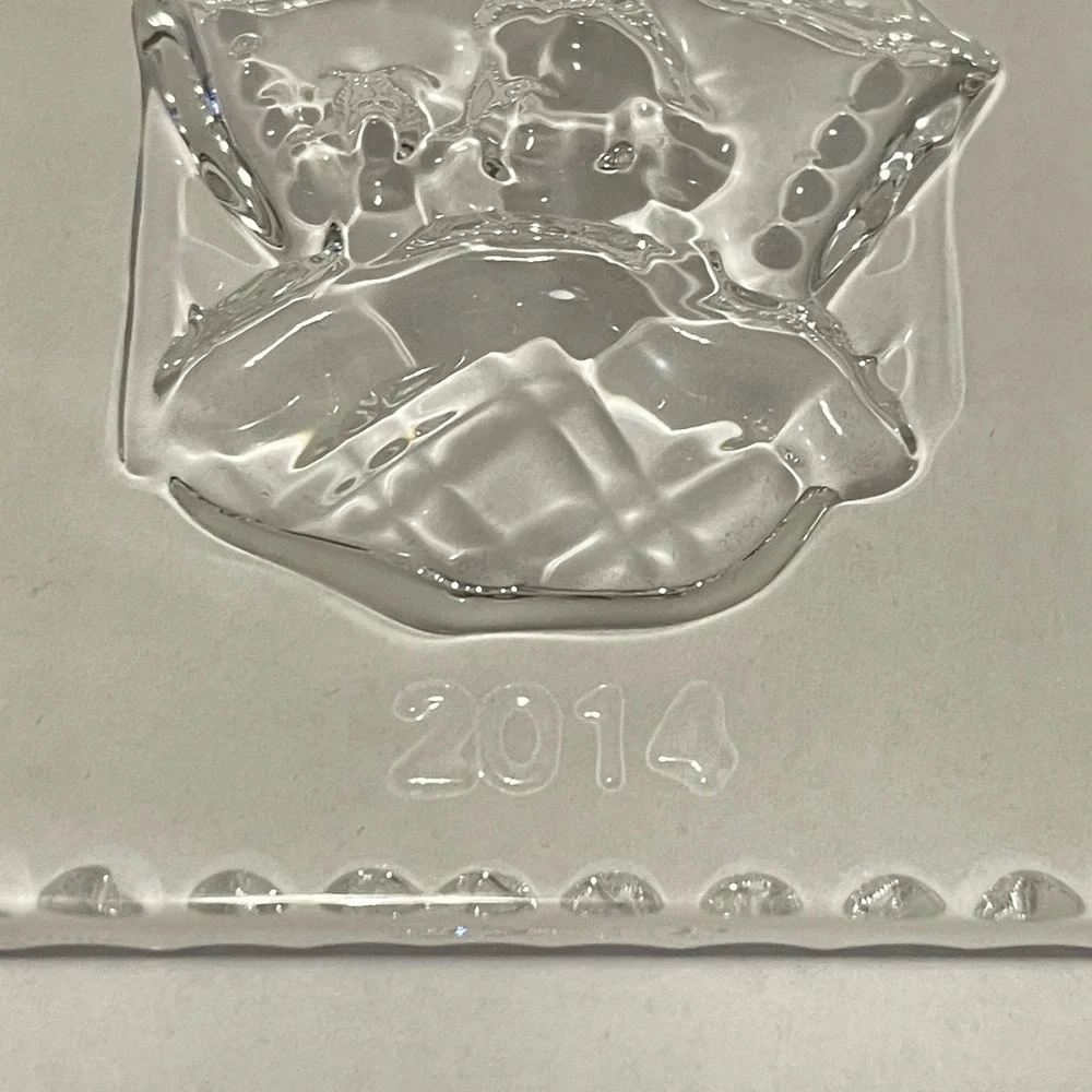2014 Annual Twas Night Waterford Crystal Clear Glass Christmas Tree Ornament